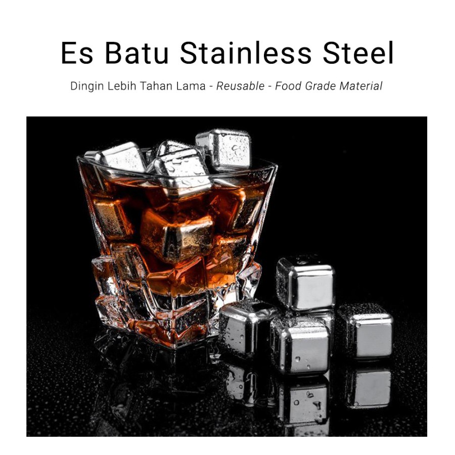 Es Batu Stainless Steel Reusable | Ice Cube Pendingin Non Cair