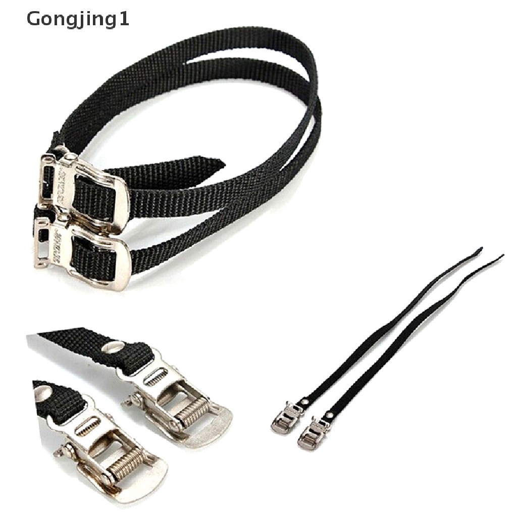 Gongjing1 1PC Strap Pedal Sepeda Warna Hitam