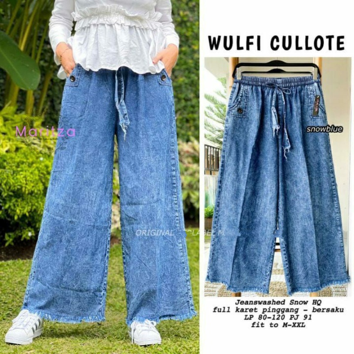 1KG MUAT 3PCS | WULFI CULLOTE BIMA PANTS JEANSWASH SUPER JUMBO HITS OOTD SELEBGRAM FASHION GROSIR MURAH WANITA TERKINI