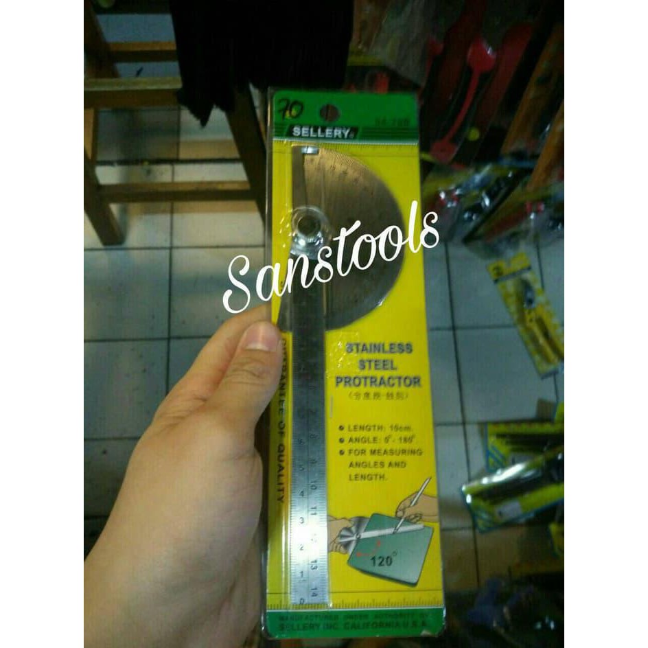 

PROTRACTOR SELLERY mistar penggaris busur derajat stainless steel