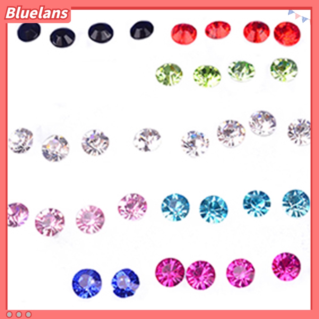 Bluelans 20 Pairs Earrings Rhinestone Inlaid Beautiful Jewelry Allergy Free Ear Studs