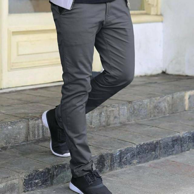 CELANA CHINO Panjang Pria Slimfit KERJAHARIAN Santai Casual Formal 27 - 36