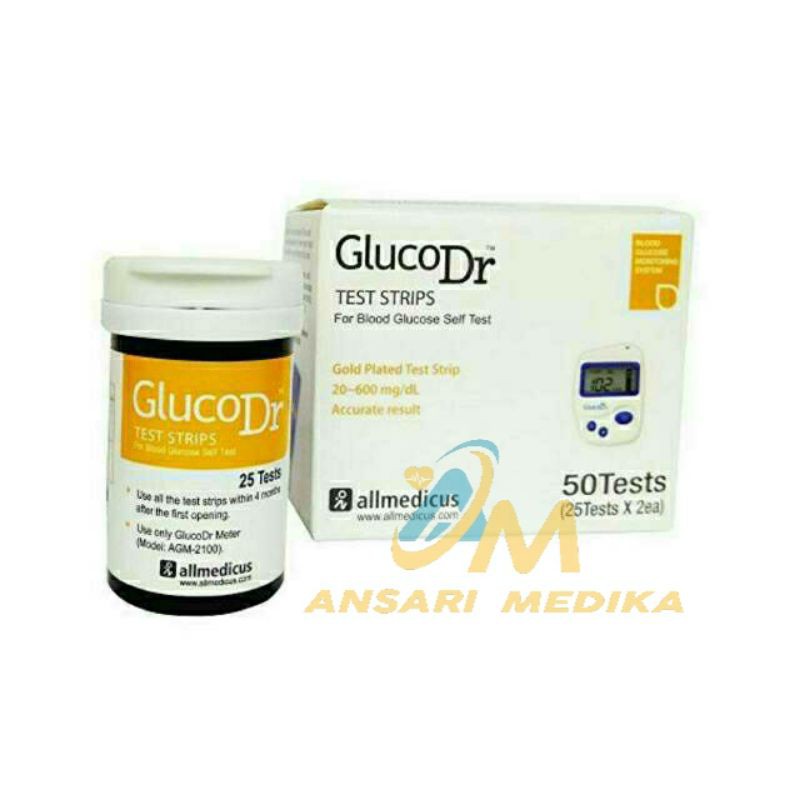 GLUCO DR BIO SENSOR STRIP GLUCOSE STIK ISI ULANG GULA DARAH AGM 2100 (BOX KUNING)