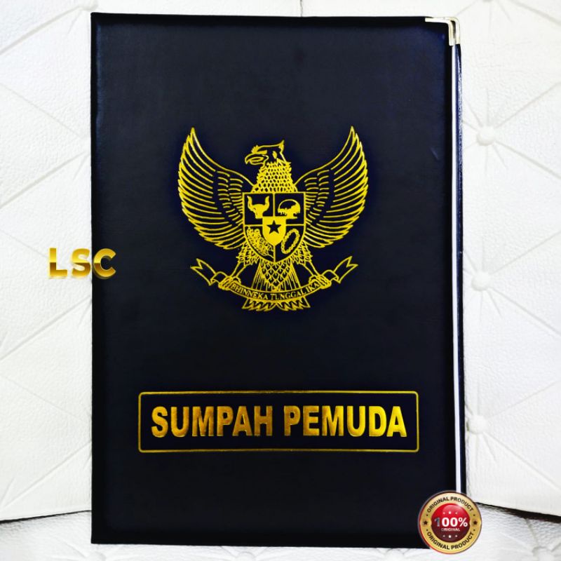 Map upacara satuan, ukuran map +/- 34x24 cm hitam gold foil emboss