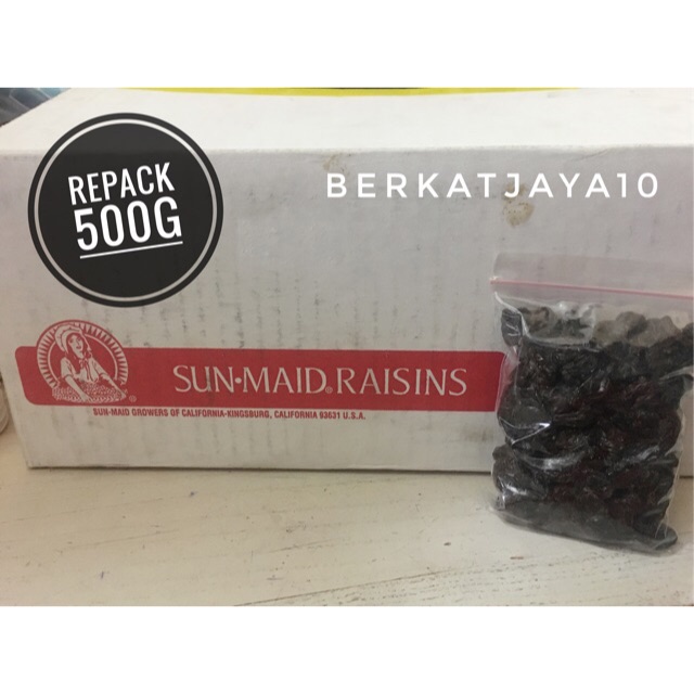 Kismis Raisins Sun Maid 500 Gram import USA California REPACK