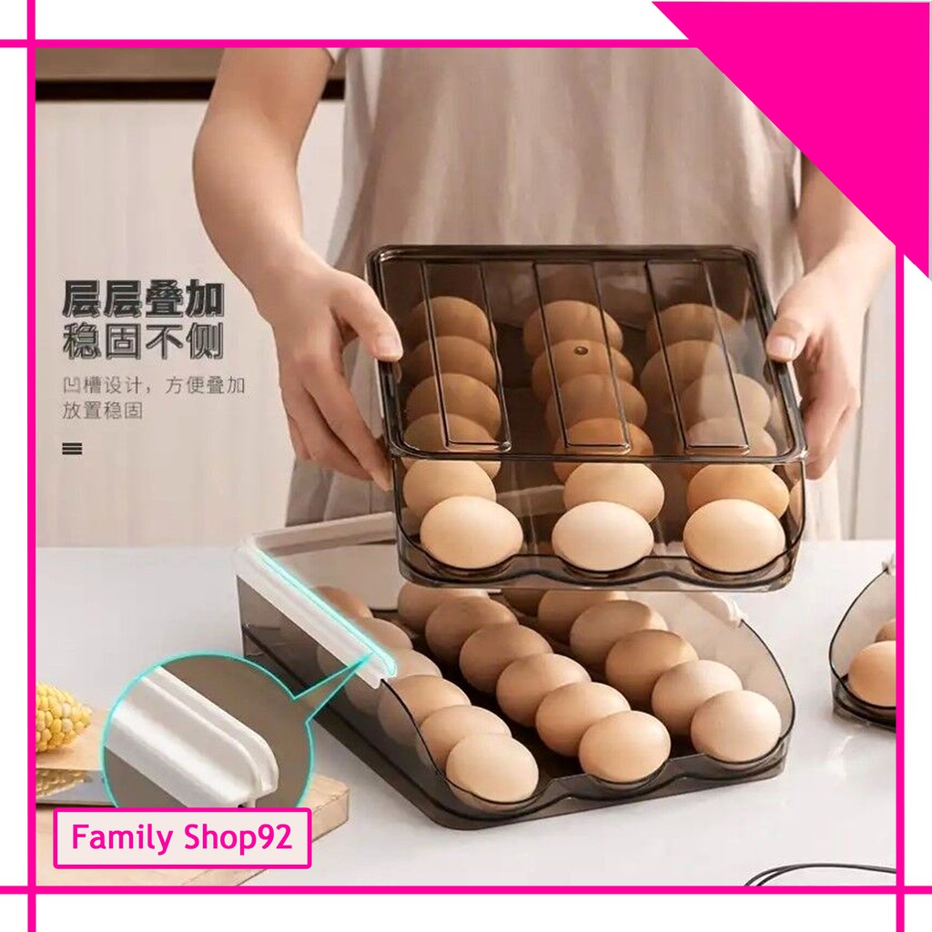 Kotak Simpan Telur Tempat Penyimpanan Telur Rak Telur Plastik Egg Box 2 Tingkat Egg Box Rak Tempat P