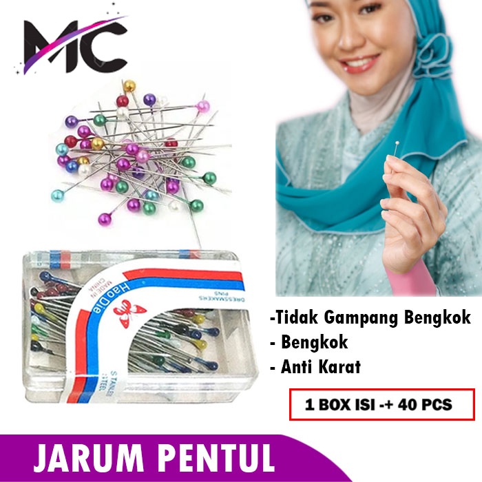 Jarum Pentul Mini Anti Karat Stainless Stell Premium Kecil Pin Hijab Bross 1 Box 45 Pcs Murah Japan Quality Kualitas Import