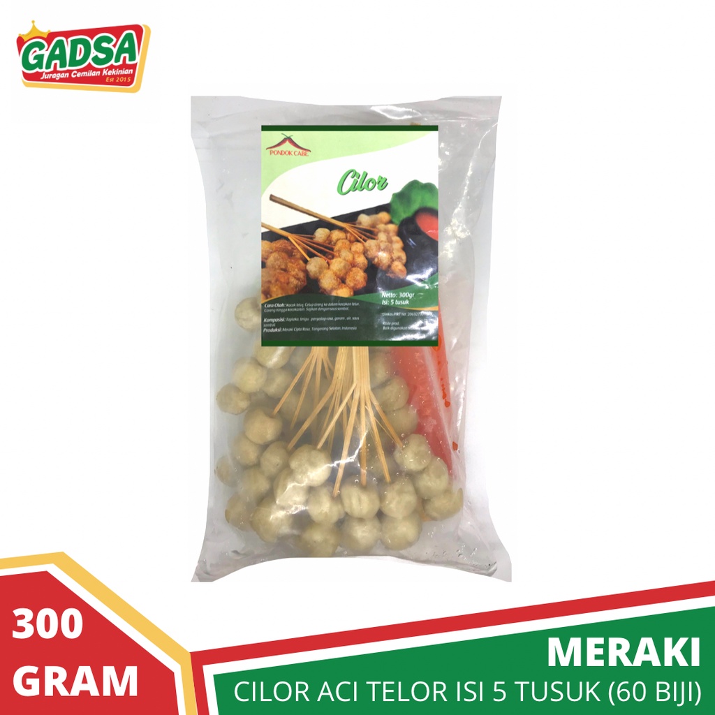 

Cilor Tusuk Aci Telor isi 5 tusuk plus saos sambal
