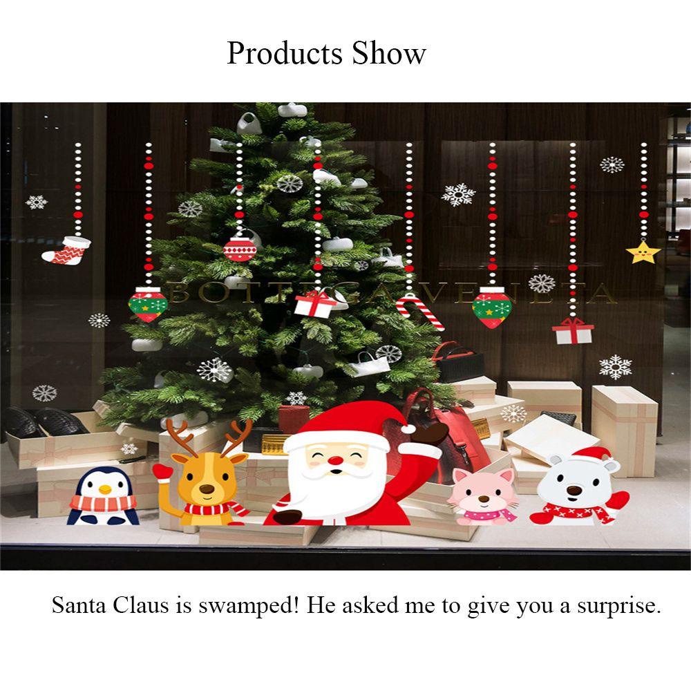 Populer Stiker Jendela Natal DIY Dekorasi Xmas Tahun Baru Kaca Window Ornamen PVC