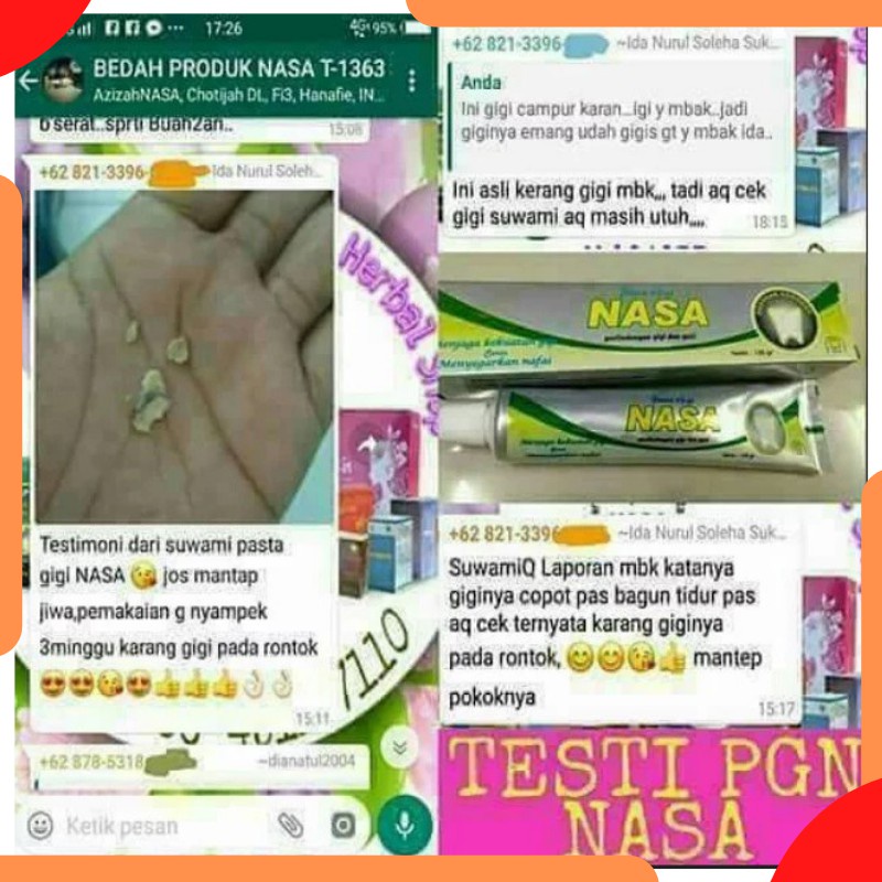 [2pcs] Nasa Odol Pasta Gigi dengan Berbagai Manfaat Complete Mouth Care Anti Bakteri Mulut &amp; Gusi 24 Jam Melindungi Bau Mulut