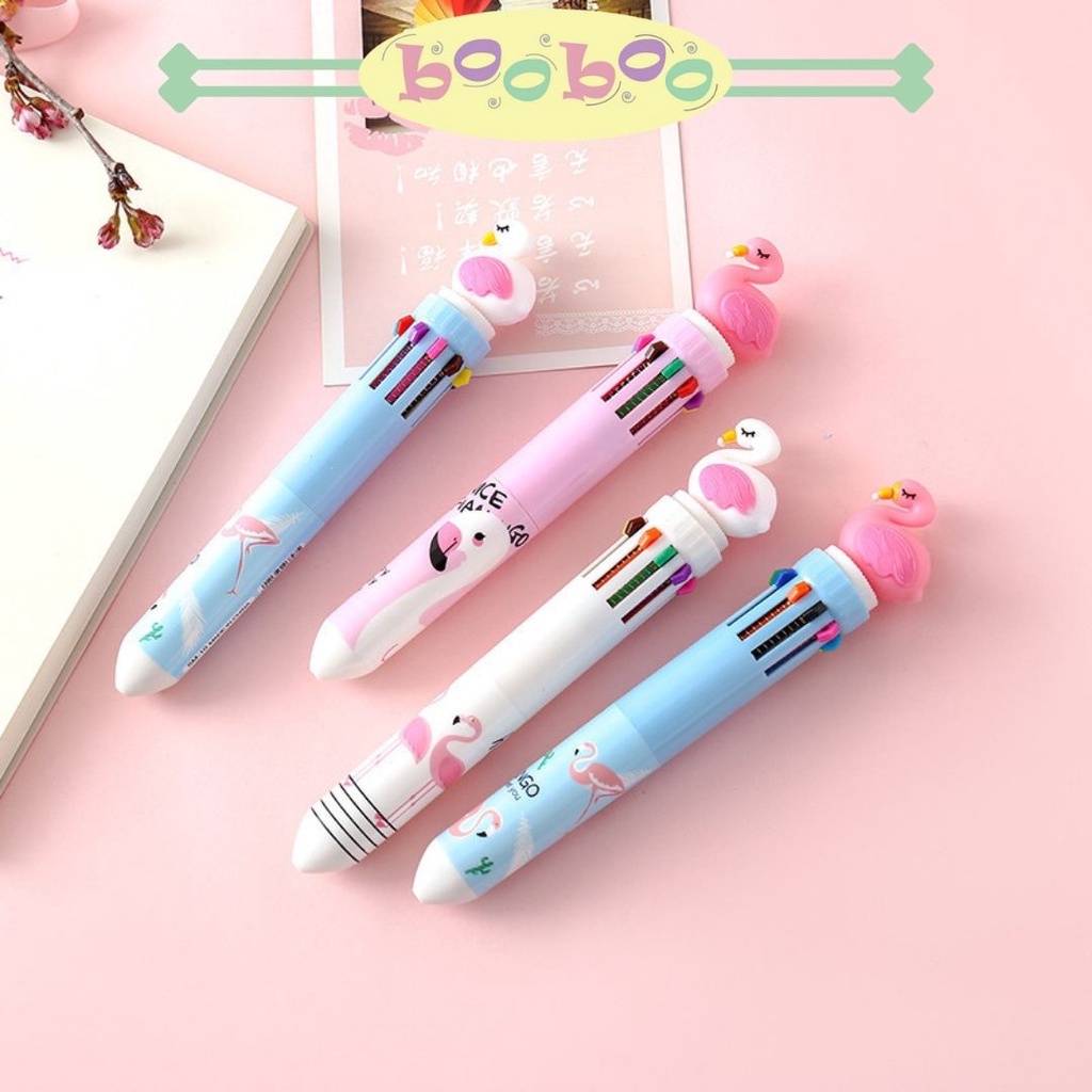 

TOKOBOOBOO | Pulpen gel 10 warna karakter lucu | pena gel | bolpen gel flamingo alat tulis souvenir hadiah