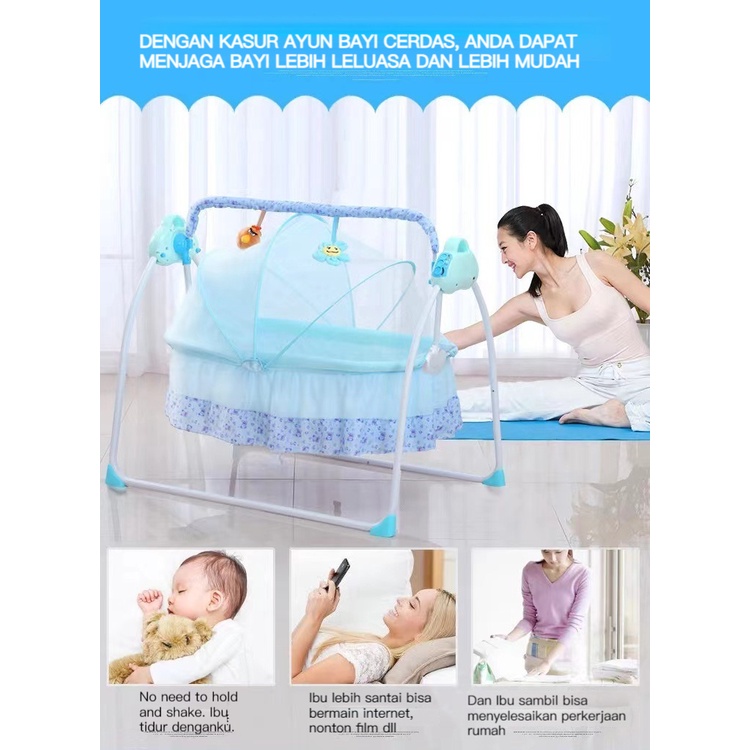 Ayunan Bayi Elektrik Otomatis Baby Swing Bed Ranjang Bayi