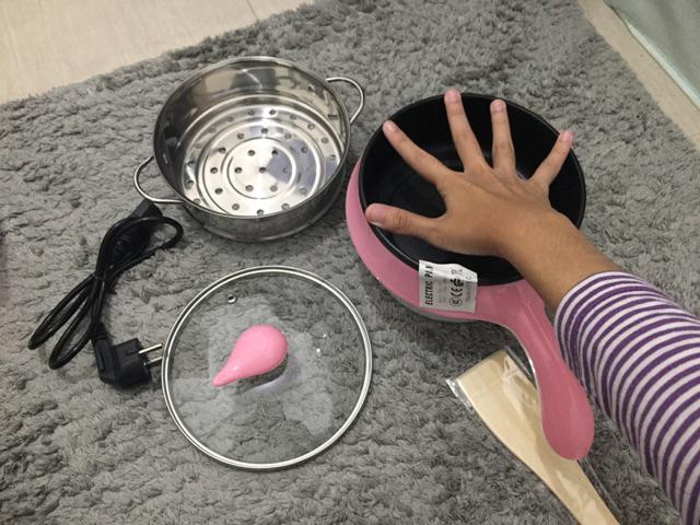 Panci Elektrik 18cm 1.5l Serbaguna Portable Kukus Pan Listrik Murah