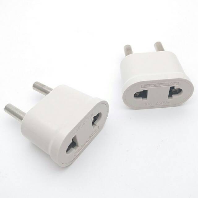 ADAPTOR CONVERTER TRAVEL TRAVELLING ADAPTER KONVERTER US TO EU WHITE