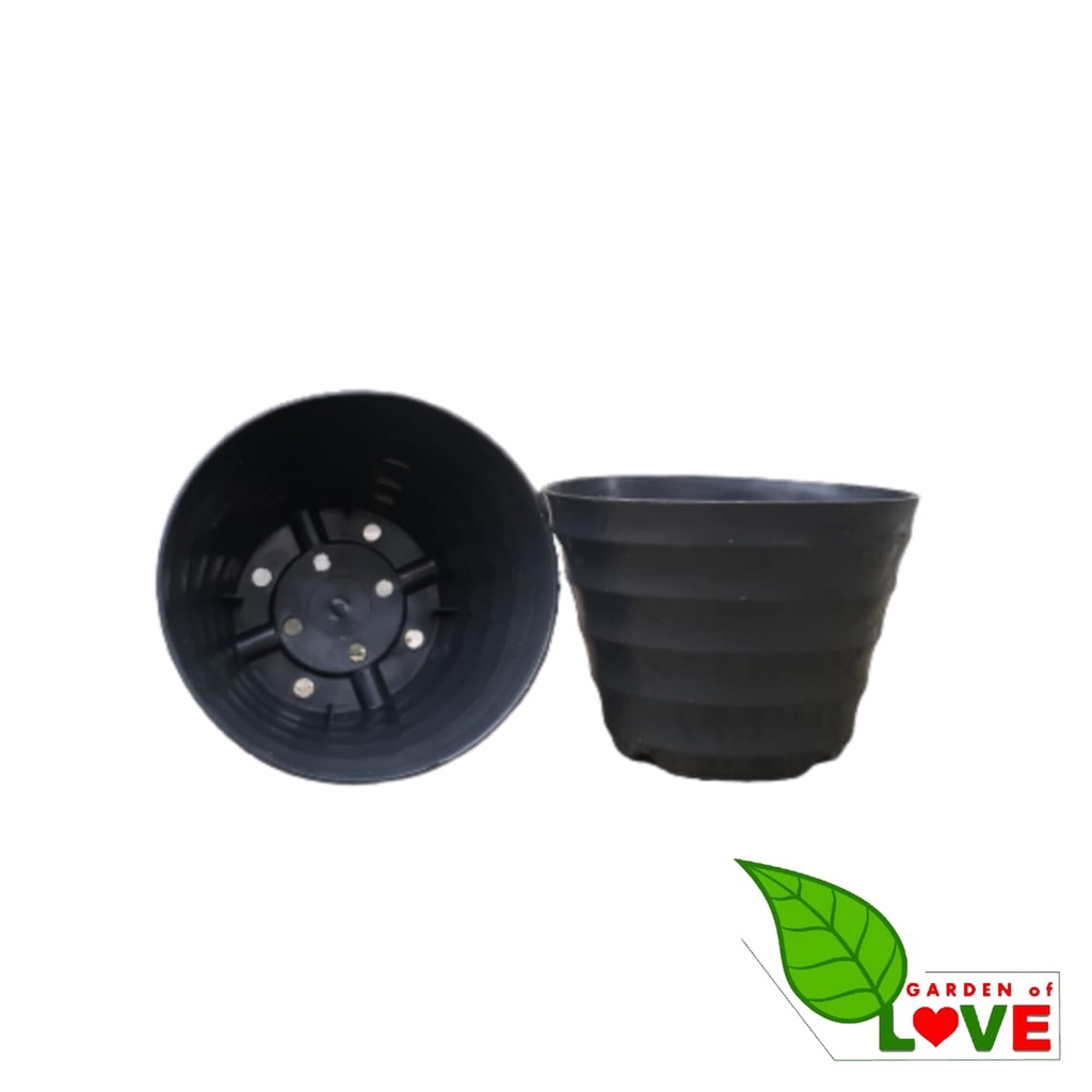 POT HITAM 15 - ( Pot 15 cm Murah Hitam  - Pot Ukuran 15 HITAM - Pot Bunga Murah 15 14.5 CM )