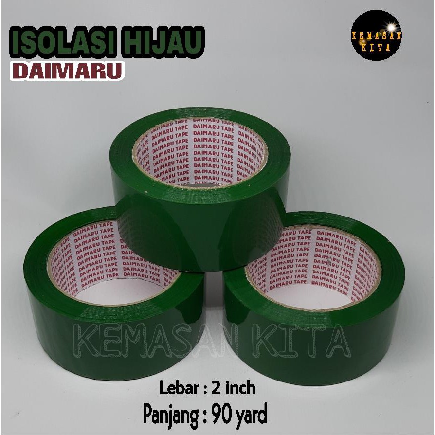 

SELOTIP / ISOLASI / LAKBAN DAIMARU WARNA HIJAU PLASTIK OPP 90 yard