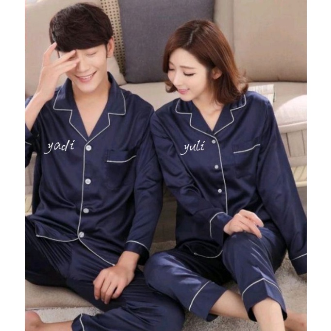 baju piyama satin velvet premium bordir / baju tidur satin velvet bordir/custom couple