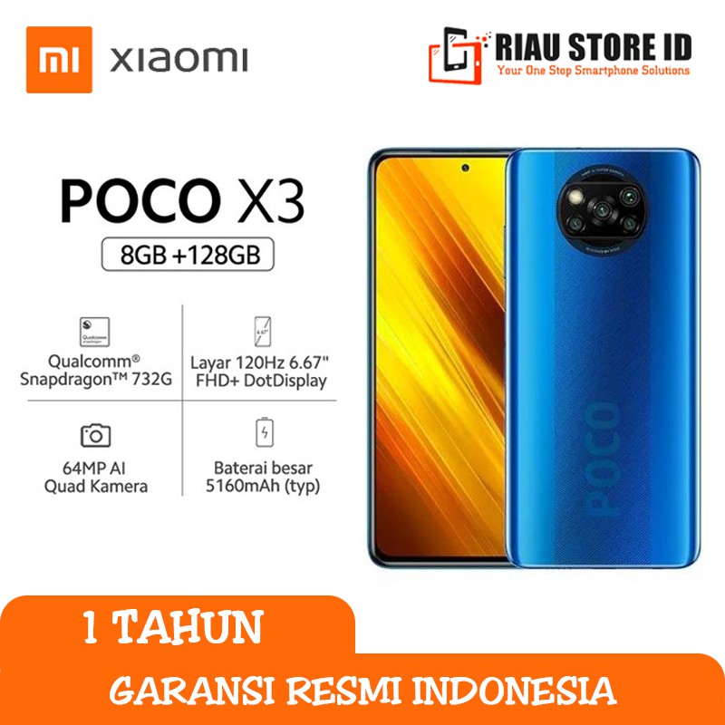 XIAOMI POCO X3 NFC 8/128 GB GARANSI RESMI INDONESIA RAM 8GB ROM 128GB RAM 8 GB ROM 128 GB