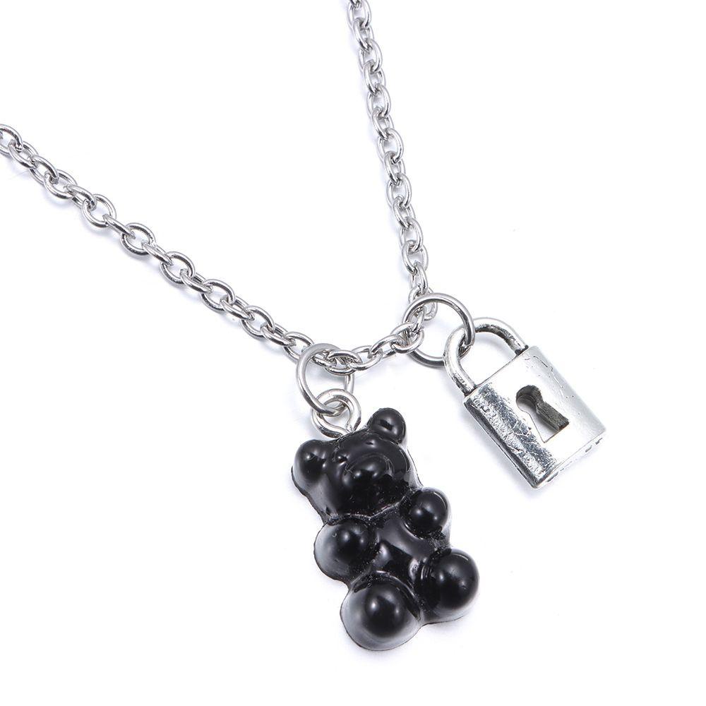 R-flower Bear Pendant Kalung Untuk Wanita Gadis Link Hadiah Pesta Pendant Choker