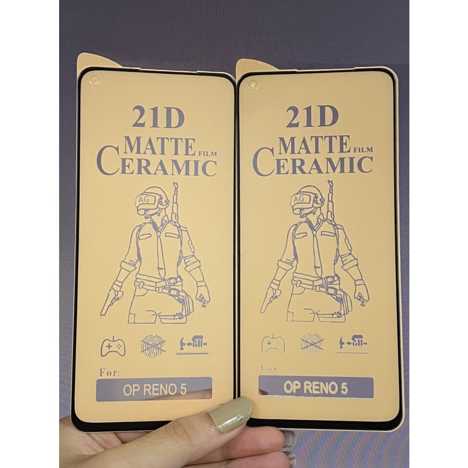 OPPO RENO 6 4G 5G OPPO A71 A3S NEO 9 A37 A1K C2 TEMPERED GLASS 21D Ceramic Matte Screen Guard Full