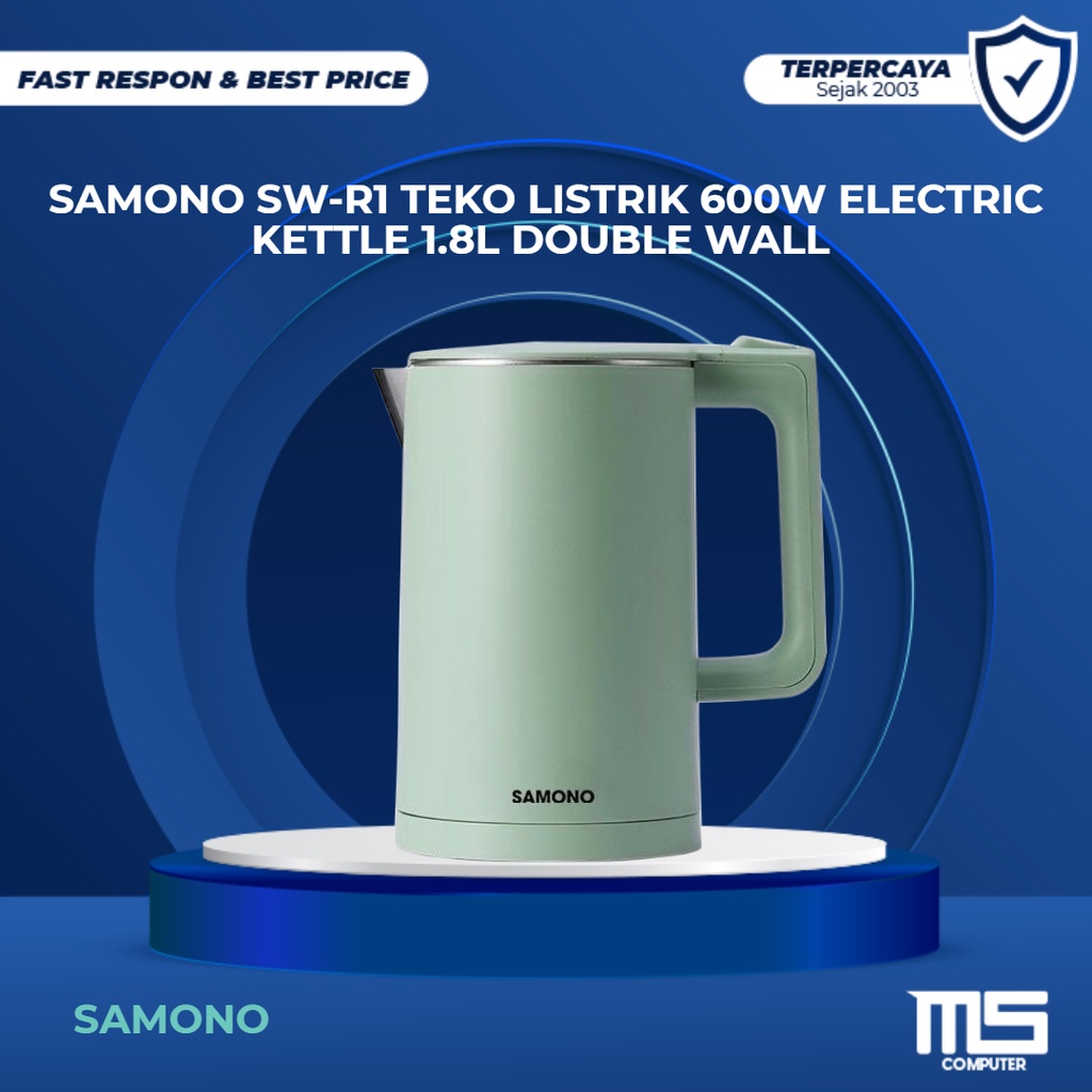 Jual SAMONO SW-R1 Teko Listrik 600W Electric Kettle 1.8L Double Wall ...