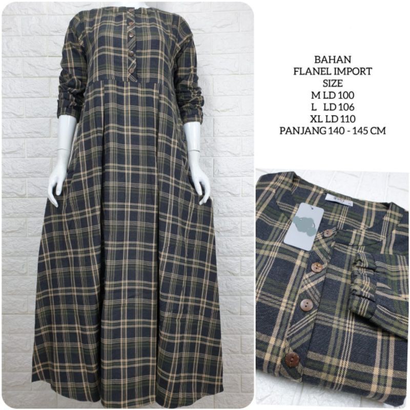 gamis flanel casual|flanel import|gamis casual