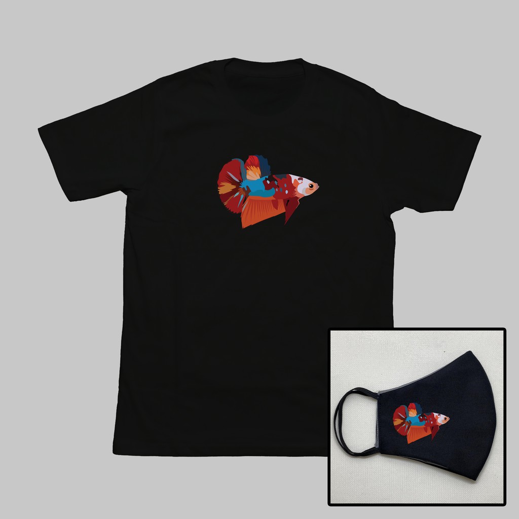 Kaos Masker Cupang Betta Fish "Nemo Galaxy 2" (Dewasa & Anak)
