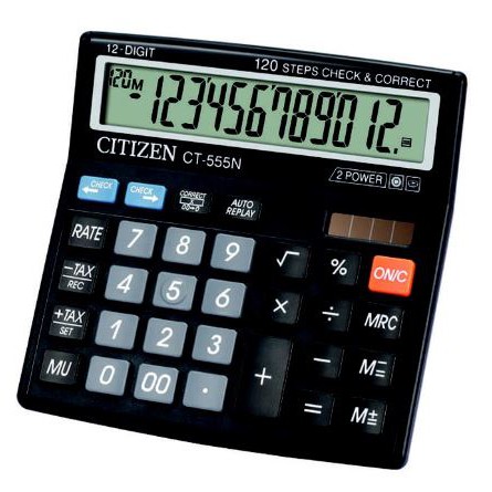 

Kalkulator Citizen CT-555N / CT 555 N / Tax Calculator / Mark Up Calculation