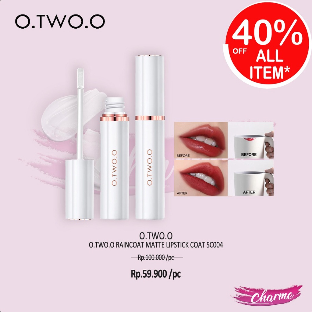 (READY &amp; ORI) O.TWO.O Otwoo Raincoat Matte Lipstick Lip Coat SC004