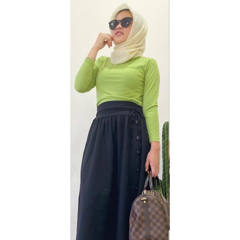 PROMO MANSET BADAN POLOS TEBAL ADEM TURTLENECK BAHAN KAOS TIDAK LICIN-BABY GREEN