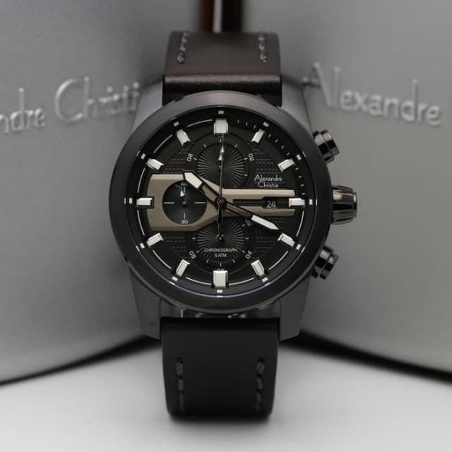 Alexandre Christie AC 6270 Full Black Pria Garansi Resmi 1Tahun ORIGINAL