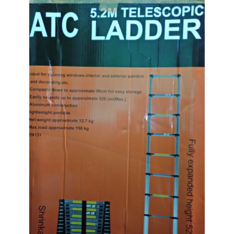 tangga teleskopik 5.2 meter single telescopic