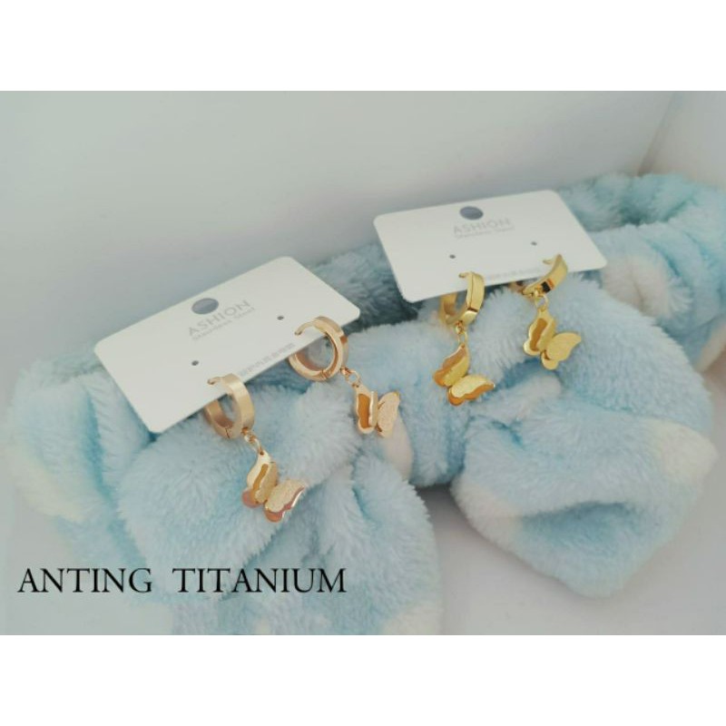 Fourfashion Anting Titanium Dewasa Motif Kupu-Kupu Premium S146