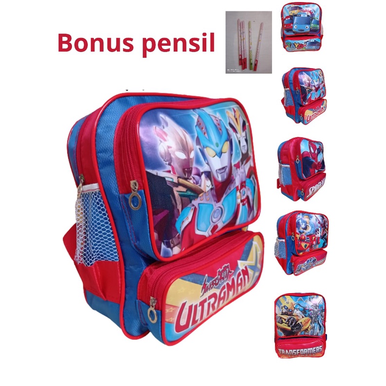 BISA COD / BAYAR DI TEMPAT / TAS RANSEL/ BONUS PENSIL / TAS ANAK KARAKTER LAKI LAKI /PAUD / TK / PLAYGROP