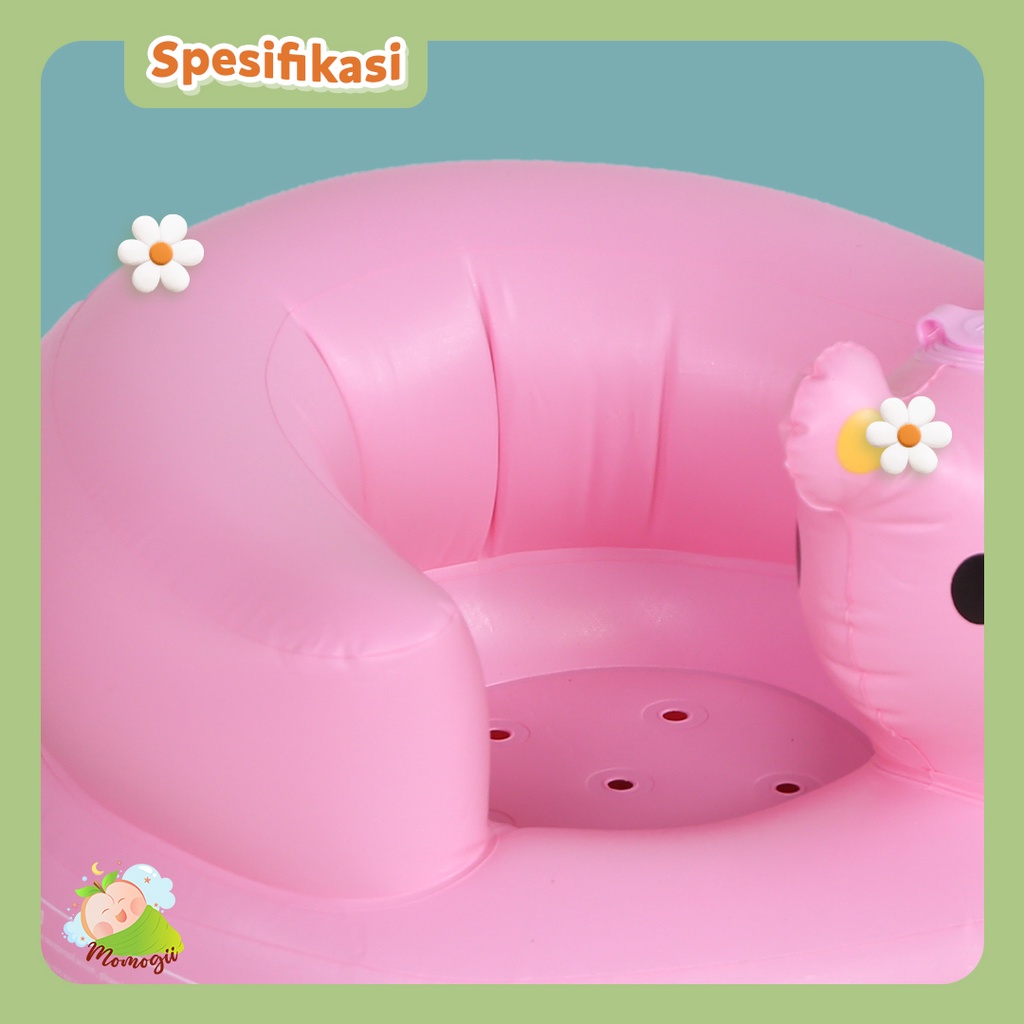 MOMOGII Sofa Tiup Kursi Pompa Bayi Karakter Beruang