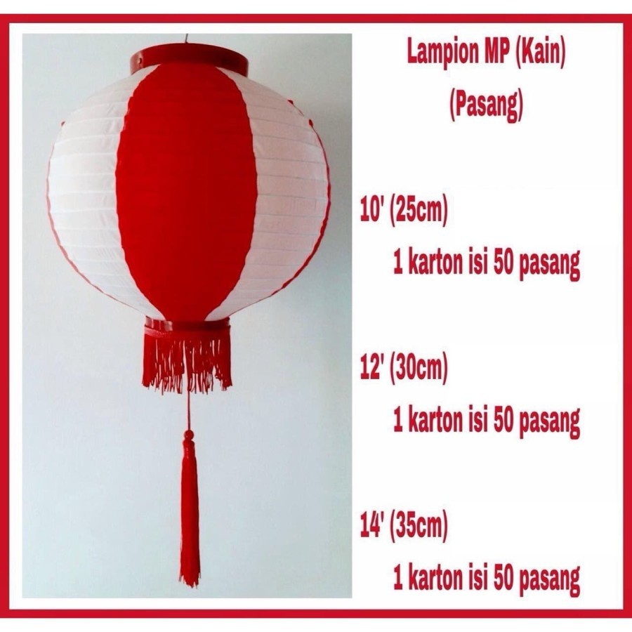 Lampion hias bola bulat merah putih 17agustus HUT RI 17an /10 inch / 25cm