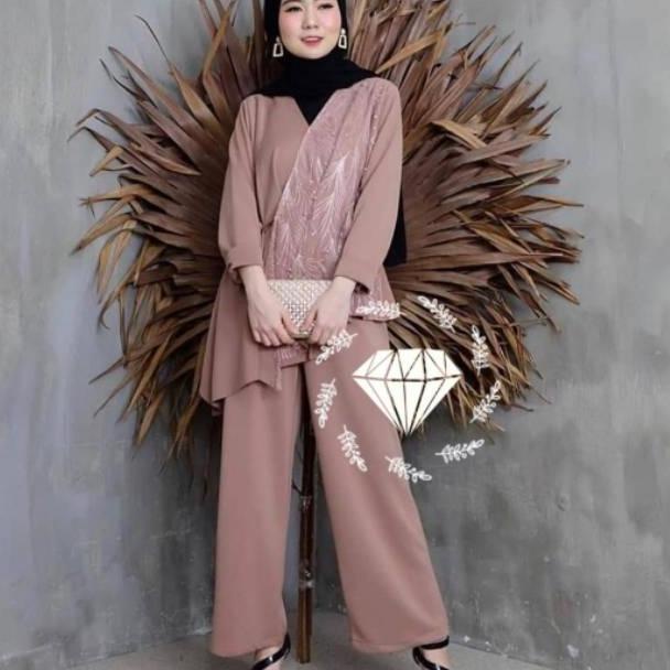 DTH.03Jn22м– SETELAN - Busana Muslim Gamis Murah Gaun Pesta Muslimah Baju Pesta Wanita Kondangan Mew