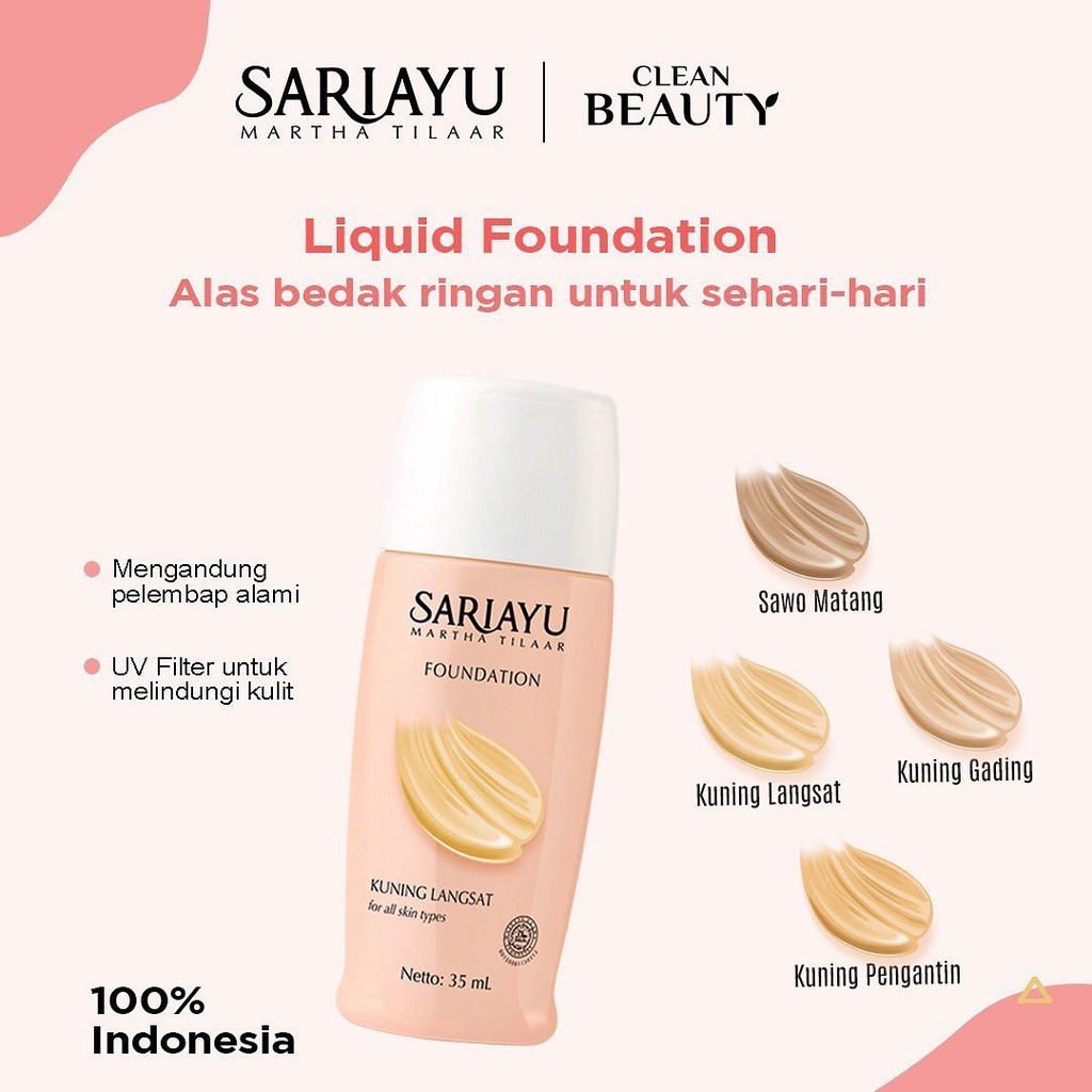 ⭐BAGUS⭐ SARIAYU FOUNDATION 35ml | Alas Bedak