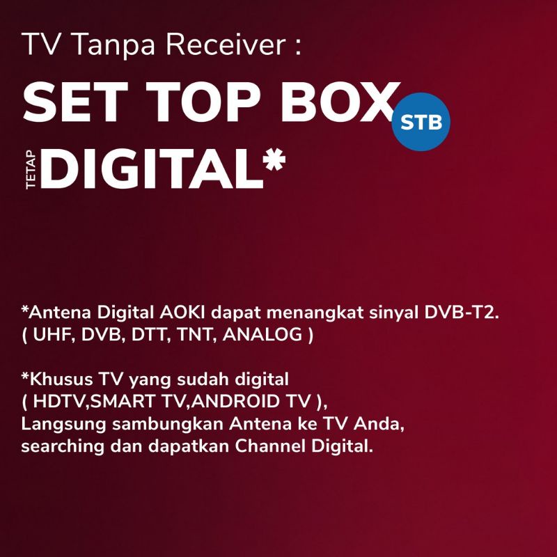 Antena Aoki At-5000/ Termurahh Antena TV Digital Analog Antena Luar /  Antena Dalam (Antena Outdoor/indoor) DVB-T2 Booster Aoki AT-5000 NEW Bisa COD / Antena TV murah