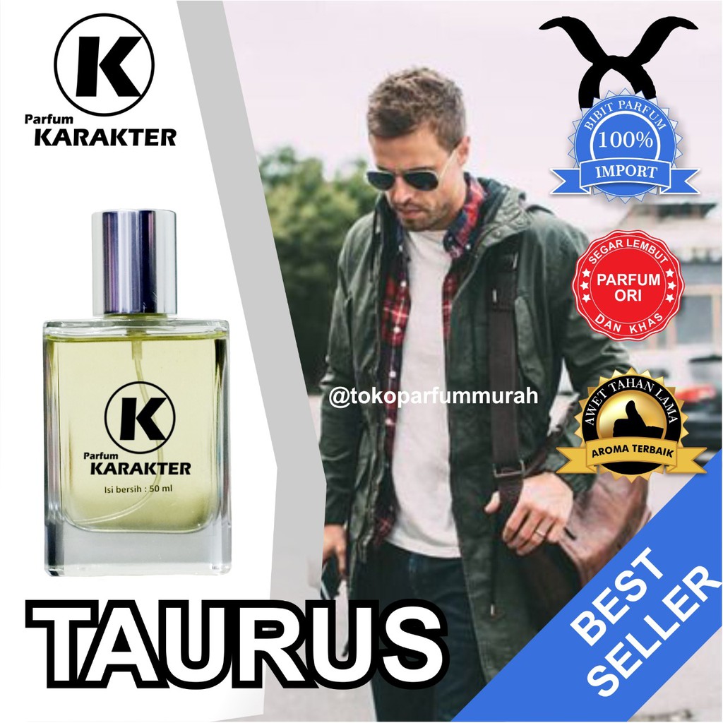 Bisa Cod | Parfum Cowok Zodiak Taurus  Bibit Parfum Import Wangi &amp; Tahan Lama  Kemasan 50ml