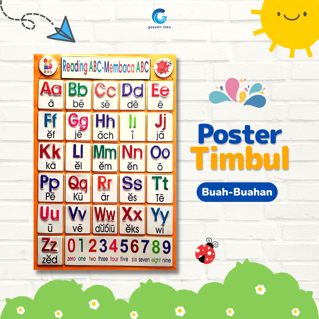 Jual Poster Timbul Anak Belajar Membaca Huruf Dalam Bahasa Inggris ...