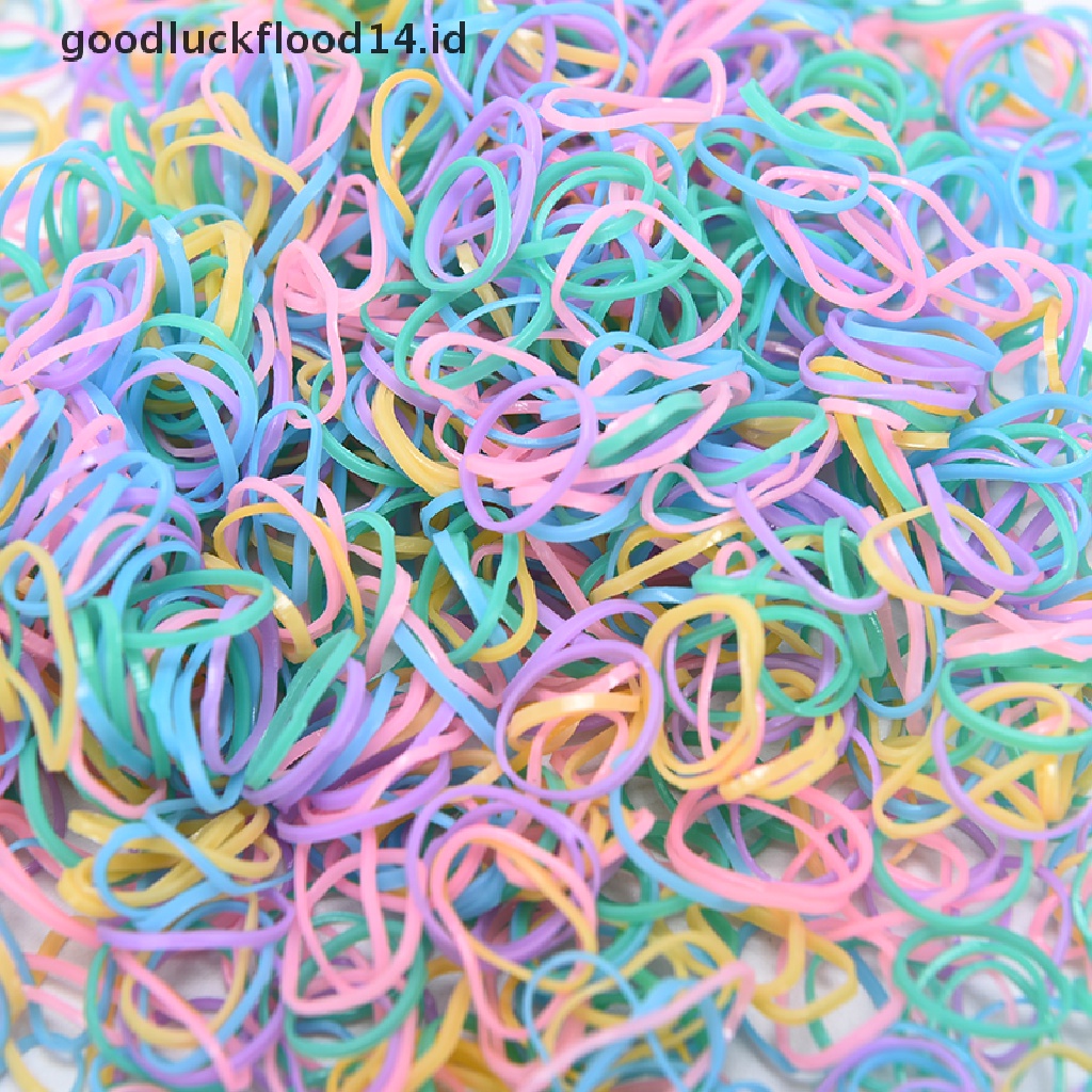 [OOID] 1000Pcs Children Hair Bands Girls Women Colorful Elastic Band Hair Rope Headband ID