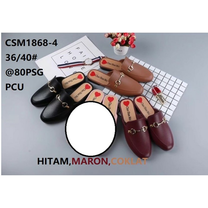  Sandal  Selop Rantai Guci Kw  1868 Sendal Selop Wanita 