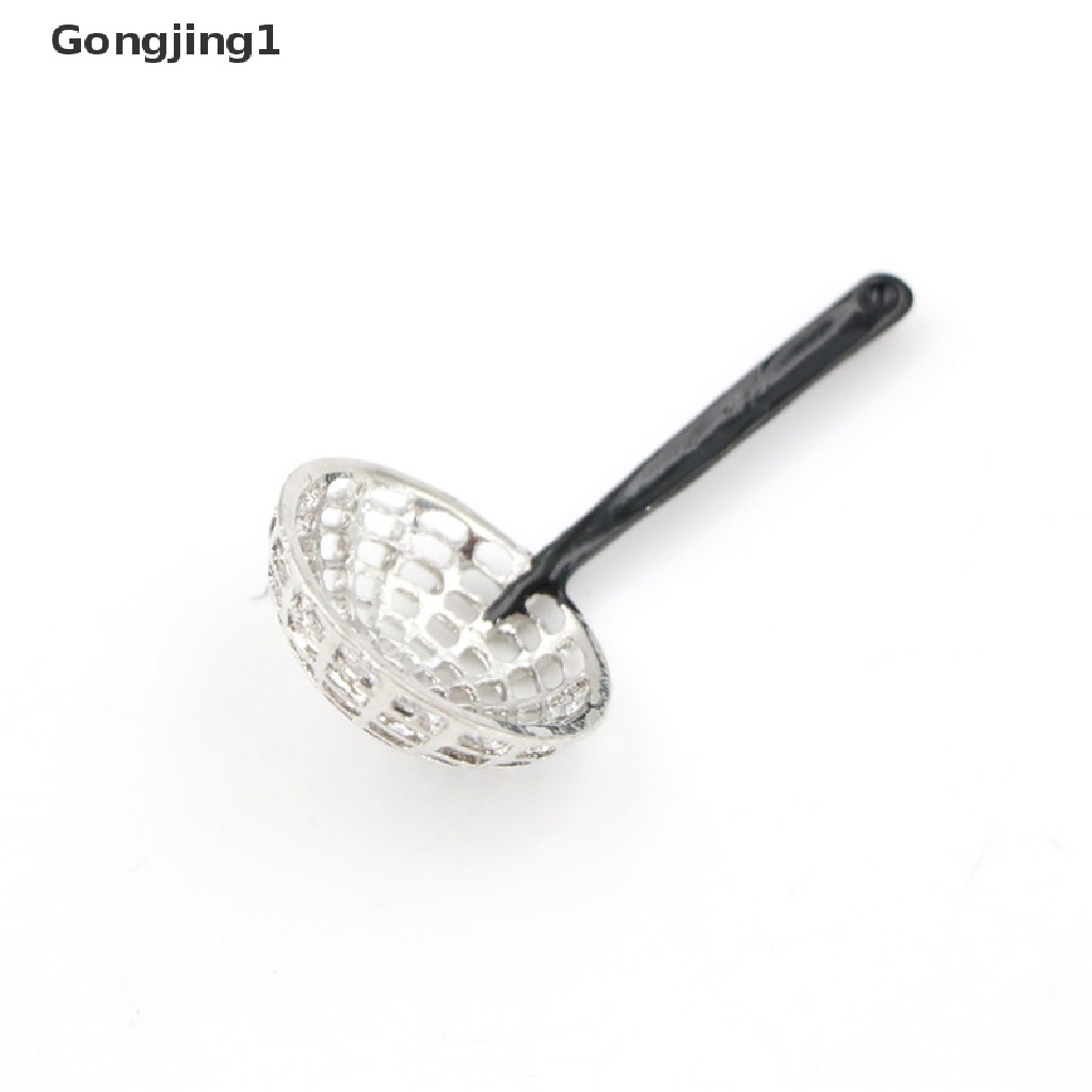 Gongjing1 Mainan Miniatur Saringan Metal Panjang 5cm Untuk Dekorasi Dapur Rumah Boneka 1: 12