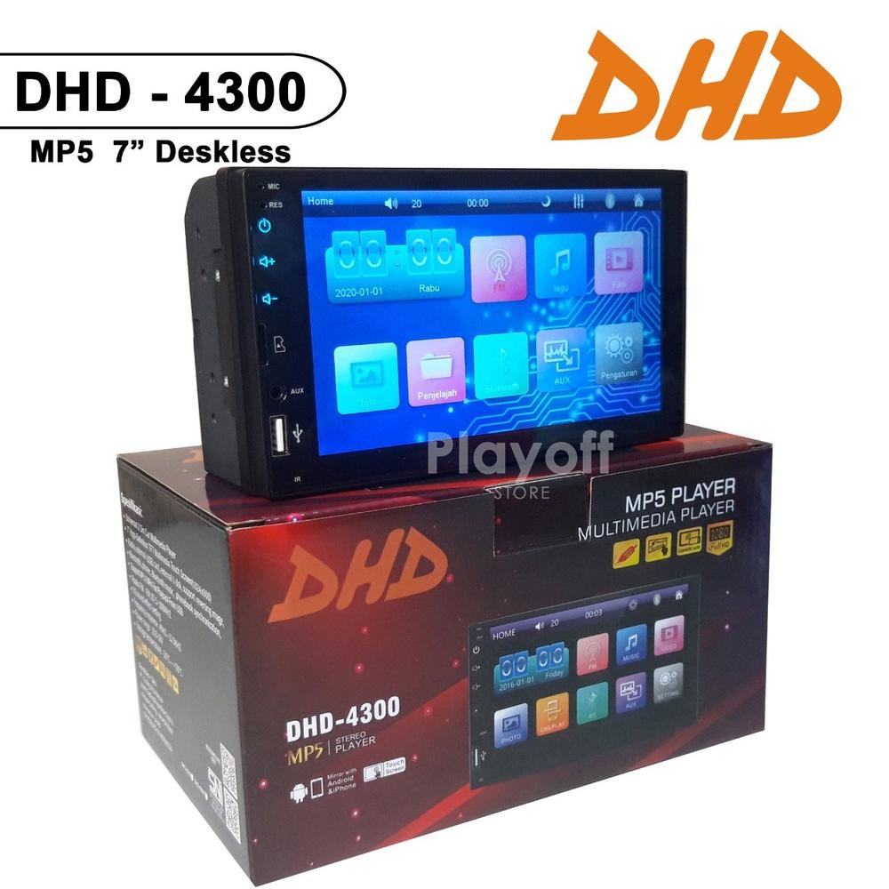 Head Unit Double Din Body Panjang Mp5 7 Inch Mirrorlink Dhd-4300 Bluetooth Full Glass Touchscreen .,