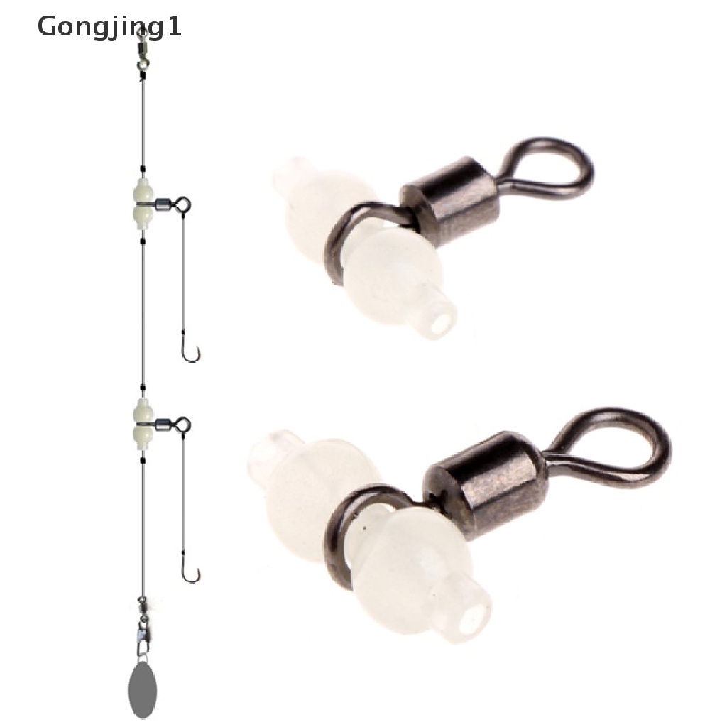 Gongjing1 10Pcs Konektor Swivel 3 Arah Bahan Tembaga Untuk Memancing Ikan Bass