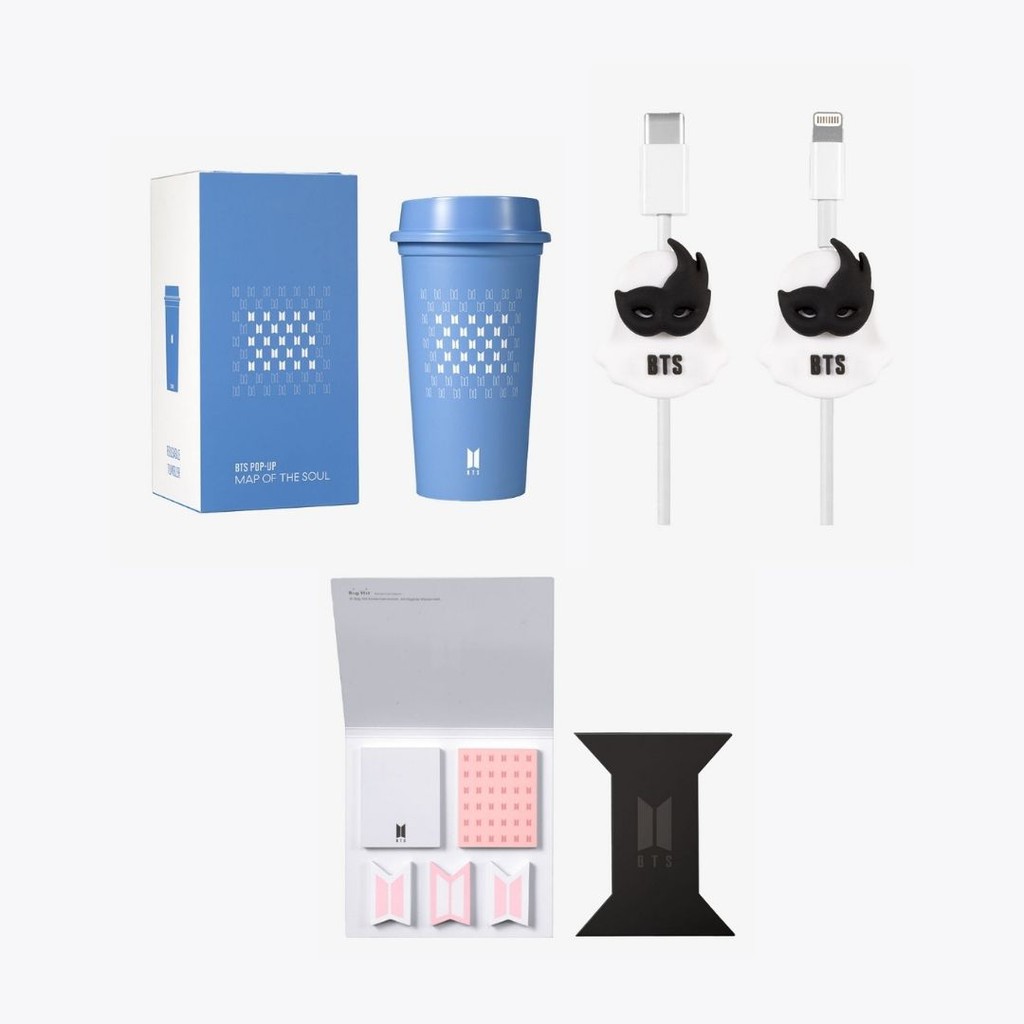 [DP PO] BTS: POP-UP Merch (LOGO MD) - Tumbler Signature Blue/Cable Protector/Sticky Note