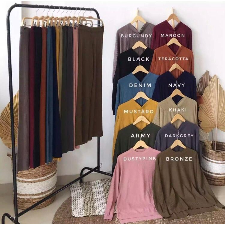 ONE SET KULOT  RAJUT+ SWEATER RAJUT TERBARU / ONE SET CELANA KULOT KNIT + SWEATER BOXY KNIT/CELANA KULOT/SWEATER BOXY RAJUT/ STELAN CELANA KULOT RAJUT + SWEATER BOXY MODEL TERBARU