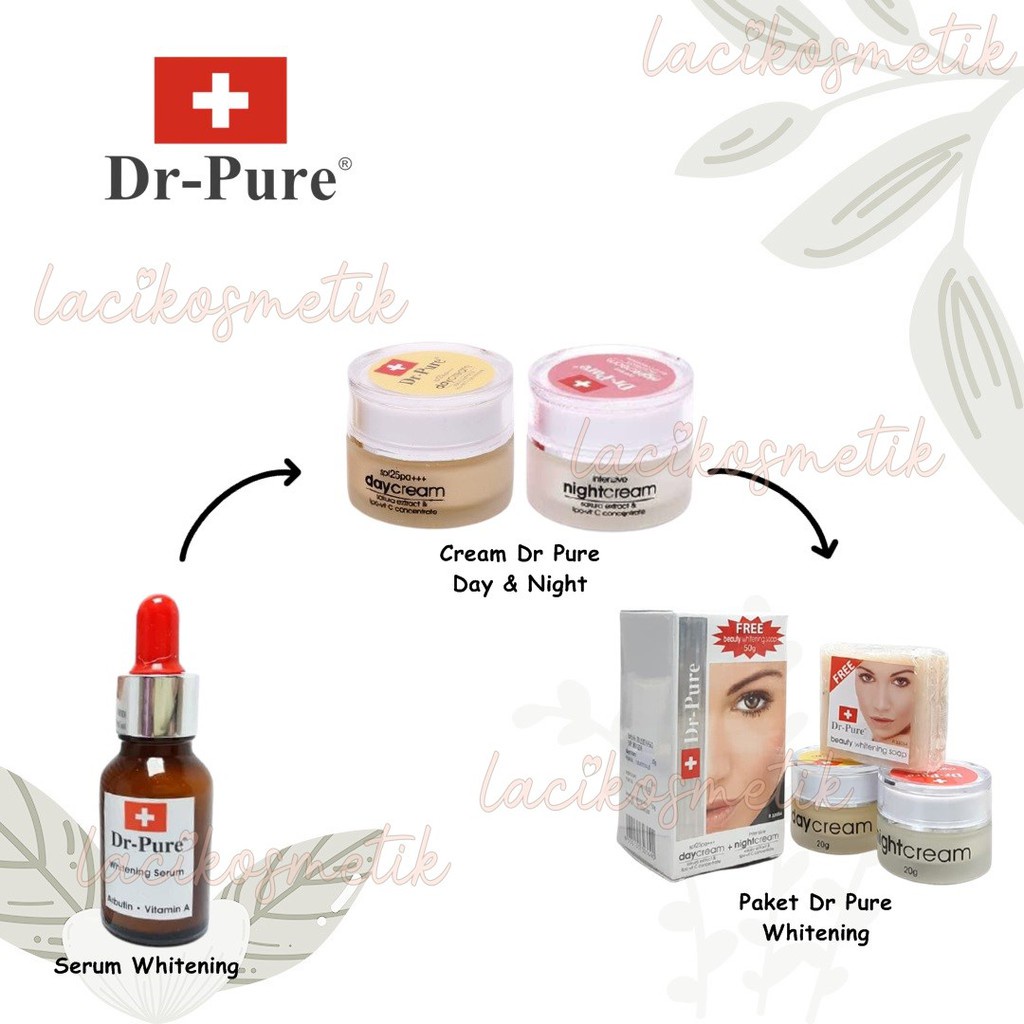 ✨LACIKOSME✨ SET DR PURE WHITENING - PAKET SET SERUM CREAM DAY NIGHT BPOM ORIGINAL