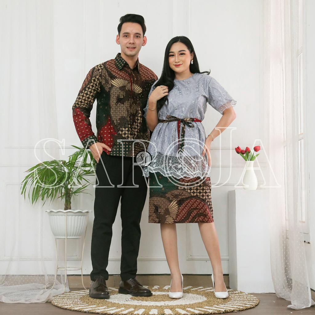 SAROJA | Couple Keluarga Family Set Rnb Brukat Aalona | Couple Baju Natal Mewah |Dress Natal Wanita Kekinian | Baju Natal Couple Keluarga Ayah Ibu Anak | Baju Natal Couple Pasangan | Baju Natal Anak Perempuan | Baju Natal Keluarga